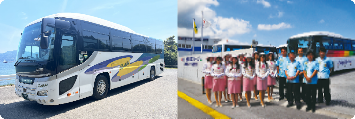 （貸切）観光バス観光旅行や結婚式送迎、研修、視察、イベントなど、大人数での様々な移動シーンで活躍するバスを各種ご用意しております。沖縄地区では、豊富な知識と経験を持つバスガイドが、皆さまに快適なサービスと新鮮な感動をご提供します。